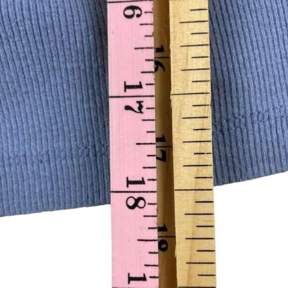 Dynamite Tank Top Womens XL Blue Crop Top Ribbed Cotton Sleeveless Round Neck - Picture 5 of 6